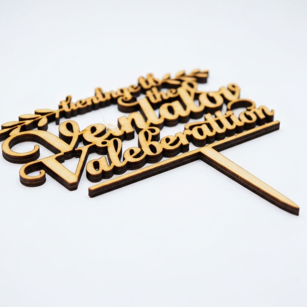 Topo de bolo em MDF cortado a laser para casamento